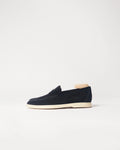 Berwick Flex Walk Penny Loafer 10133 Go Rain Janus Suede Black leather shoes side view
