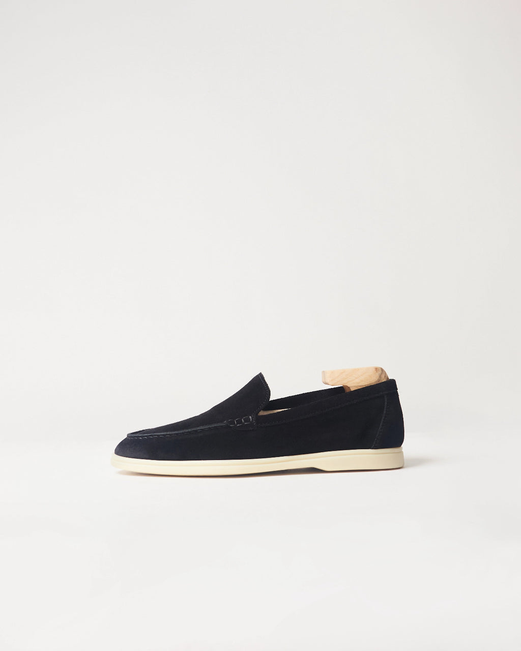 Berwick Flex Walk Plain Loafer 195 Go Rain Janus Suede Black leather shoes side view
