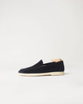 Berwick Flex Walk Plain Loafer 195 Go Rain Janus Suede Black leather shoes side view