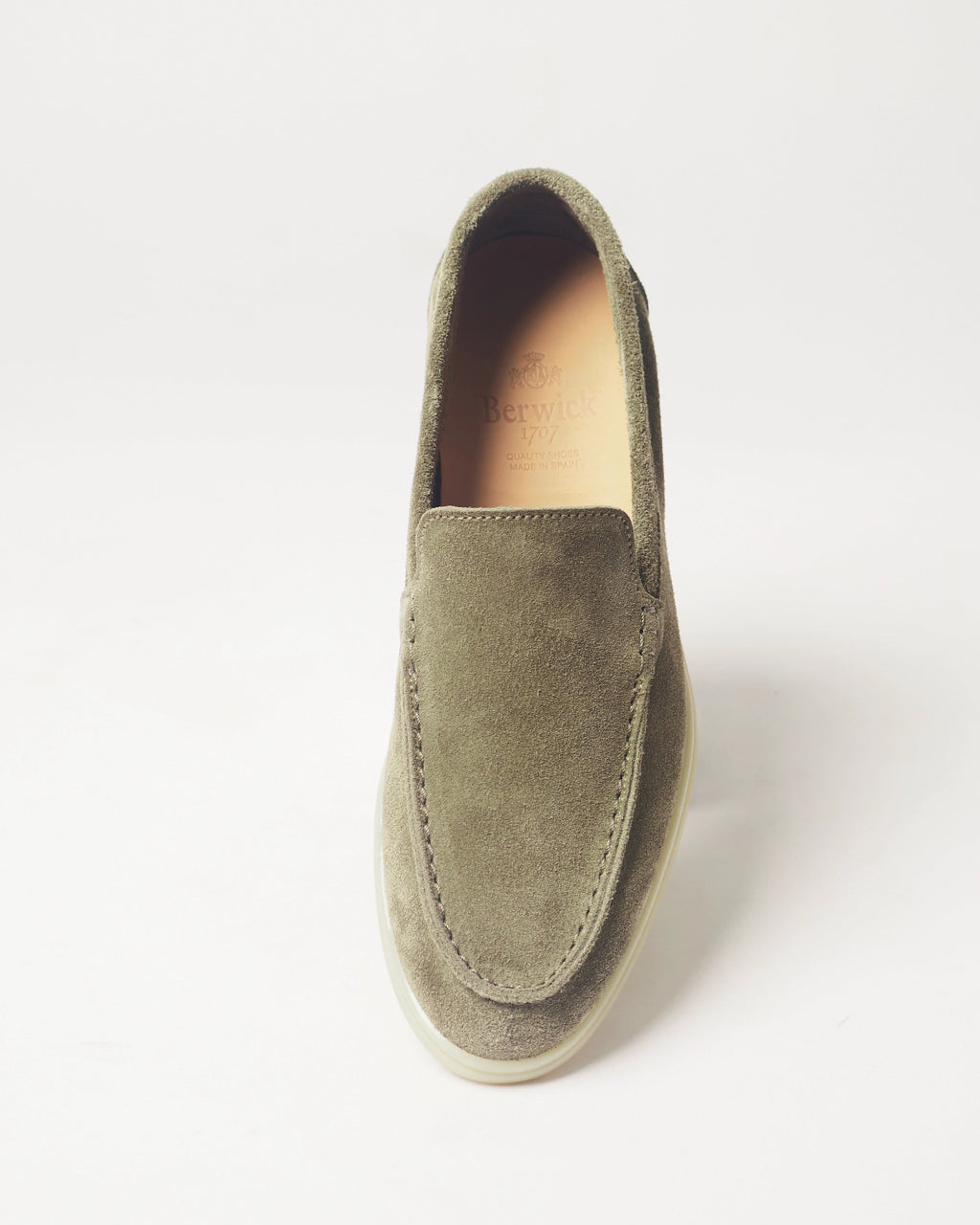 Berwick Flex Walk Plain Loafer 195 Go Rain Janus Suede Quercia leather shoes top front view