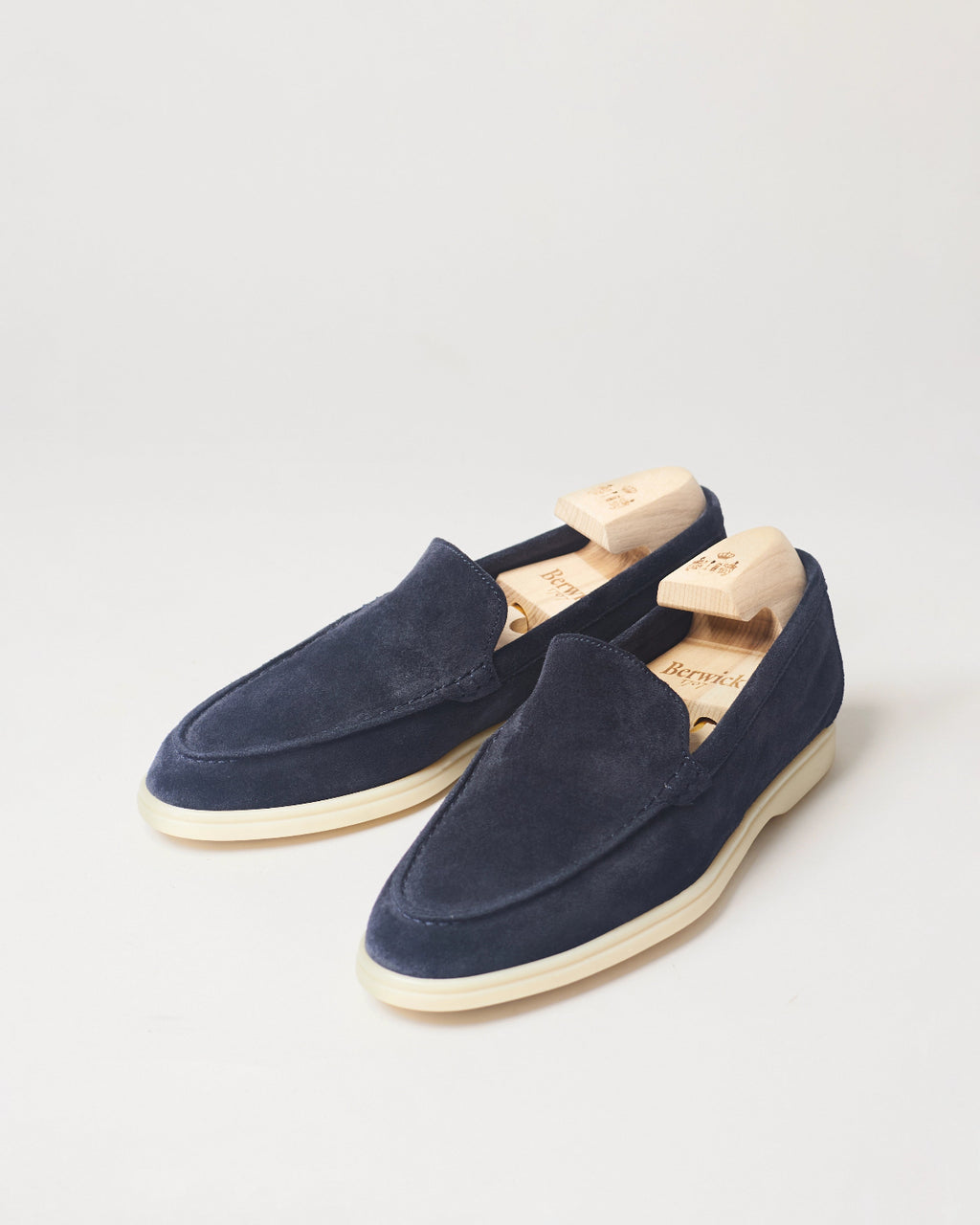 Berwick Flex Walk Plain Loafer 195 Repello Suede Gum Oil Baltic leather shoes pair front angle view