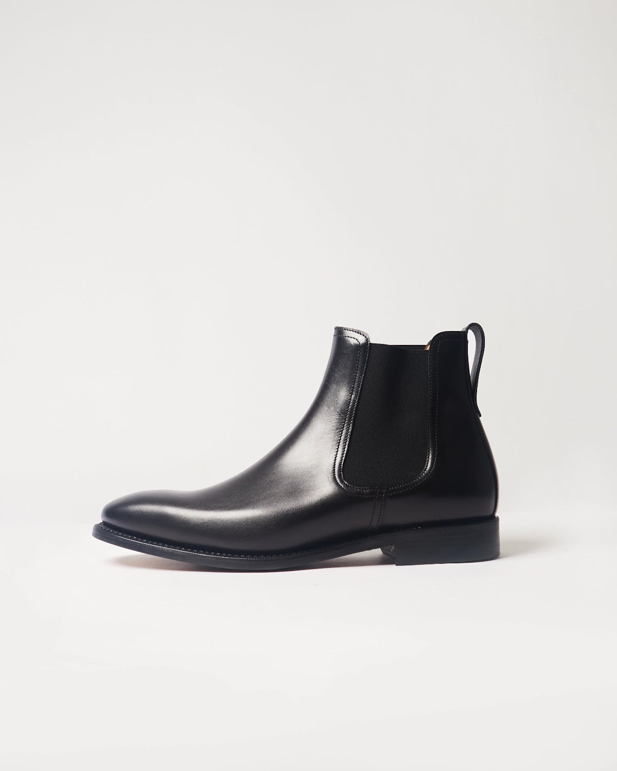 Berwick Chelsea Boot 376 Box Calf Black Elastico Black leather boot side view