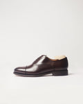 Berwick Oxford Captoe 4311 Nomera Testa Oscuro dark brown leather shoe side view