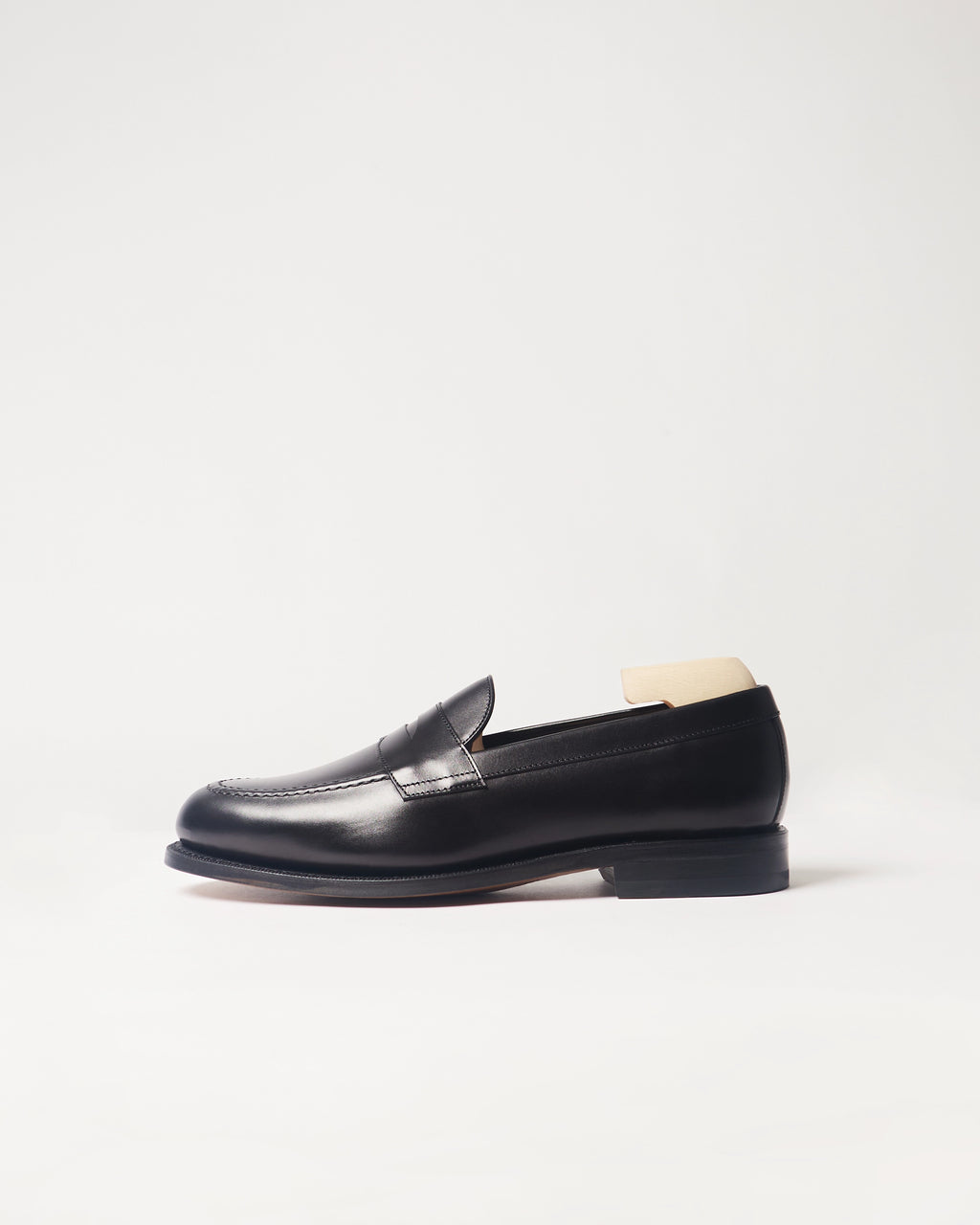 Berwick Penny Loafer 5138 Box Calf Black smooth leather shoe side view