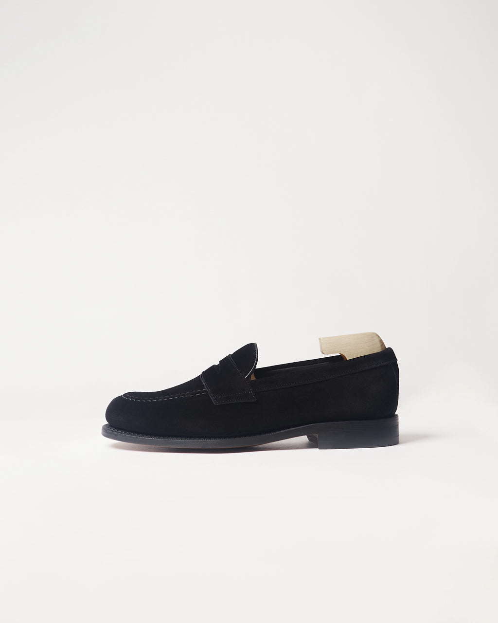 Berwick Penny Loafer 5138 Go Rain Suede Black shoe side view