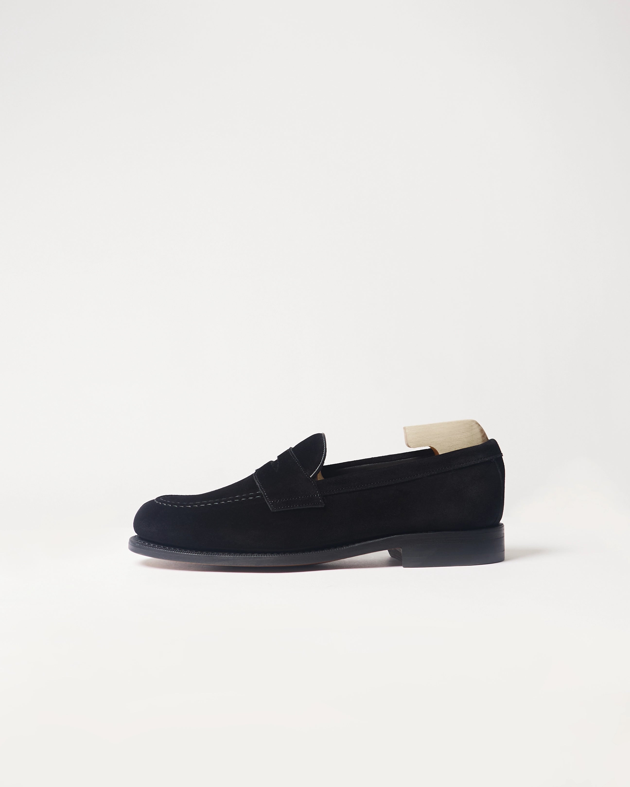 Berwick Penny Loafer 5138 Go Rain Suede Black shoe side view
