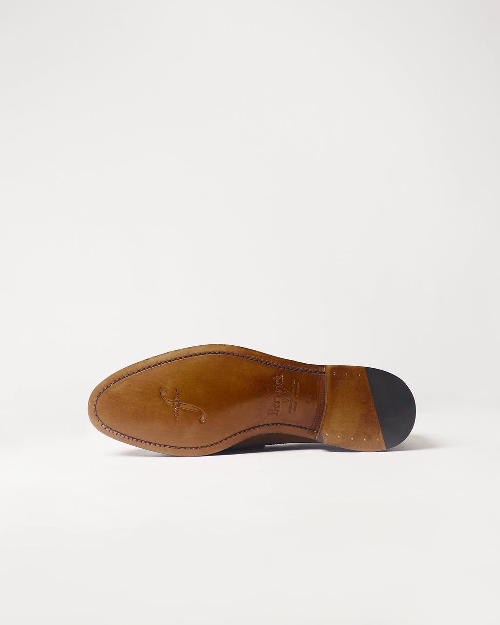 Berwick Penny Loafer 5138 Go Rain Suede Snuff brown shoe rubber outsole view