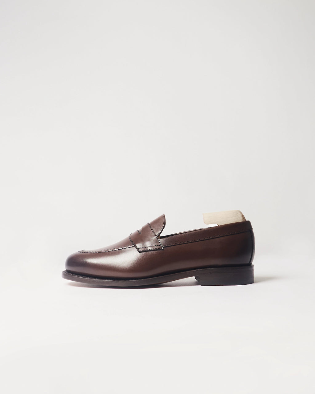 Berwick Penny Loafer 5138 Nomera Dark Brown smooth leather shoe side view