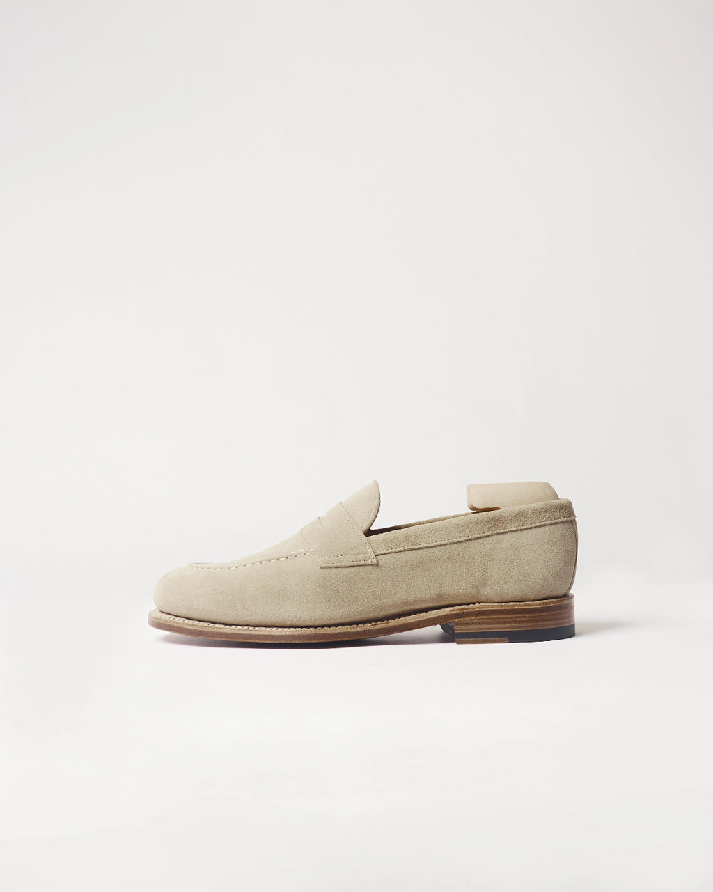 Berwick Penny Loafer 5138 Repello Suede Gaucho dark brown shoe side view
