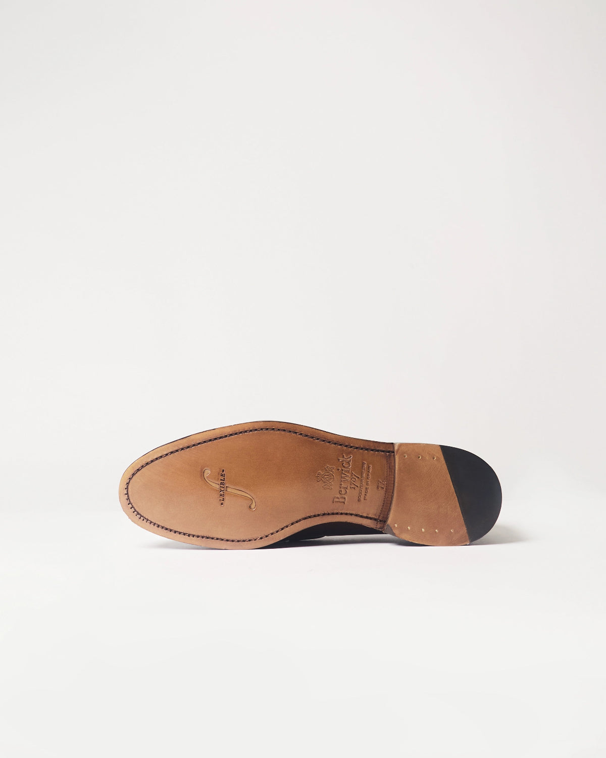 Berwick Tassel Loafer 5139 Nomera Dark Brown smooth leather shoe leather outsole view