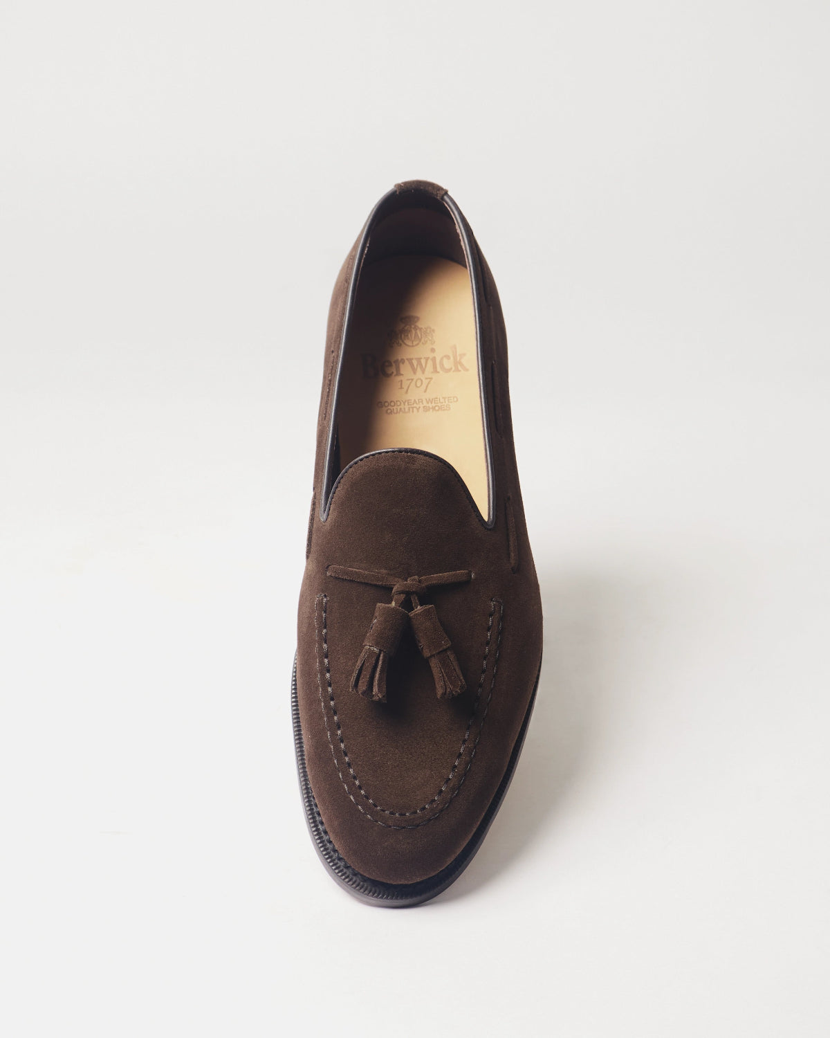 Berwick Tassel Loafer 5139 Repello Suede 173 shoe front view