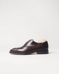 Berwick Oxford Captoe 5196 Nomera Testa Oscuro dark brown leather shoe side view