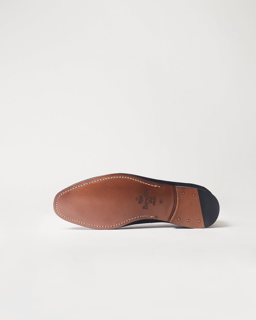 Berwick Slip On 5198 Go Rain Suede Black shoe rubber outsole view