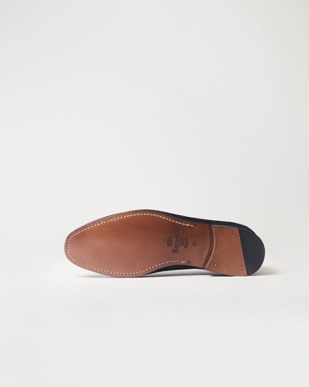 Berwick Slip On 5198 Go Rain Suede Black shoe rubber outsole view