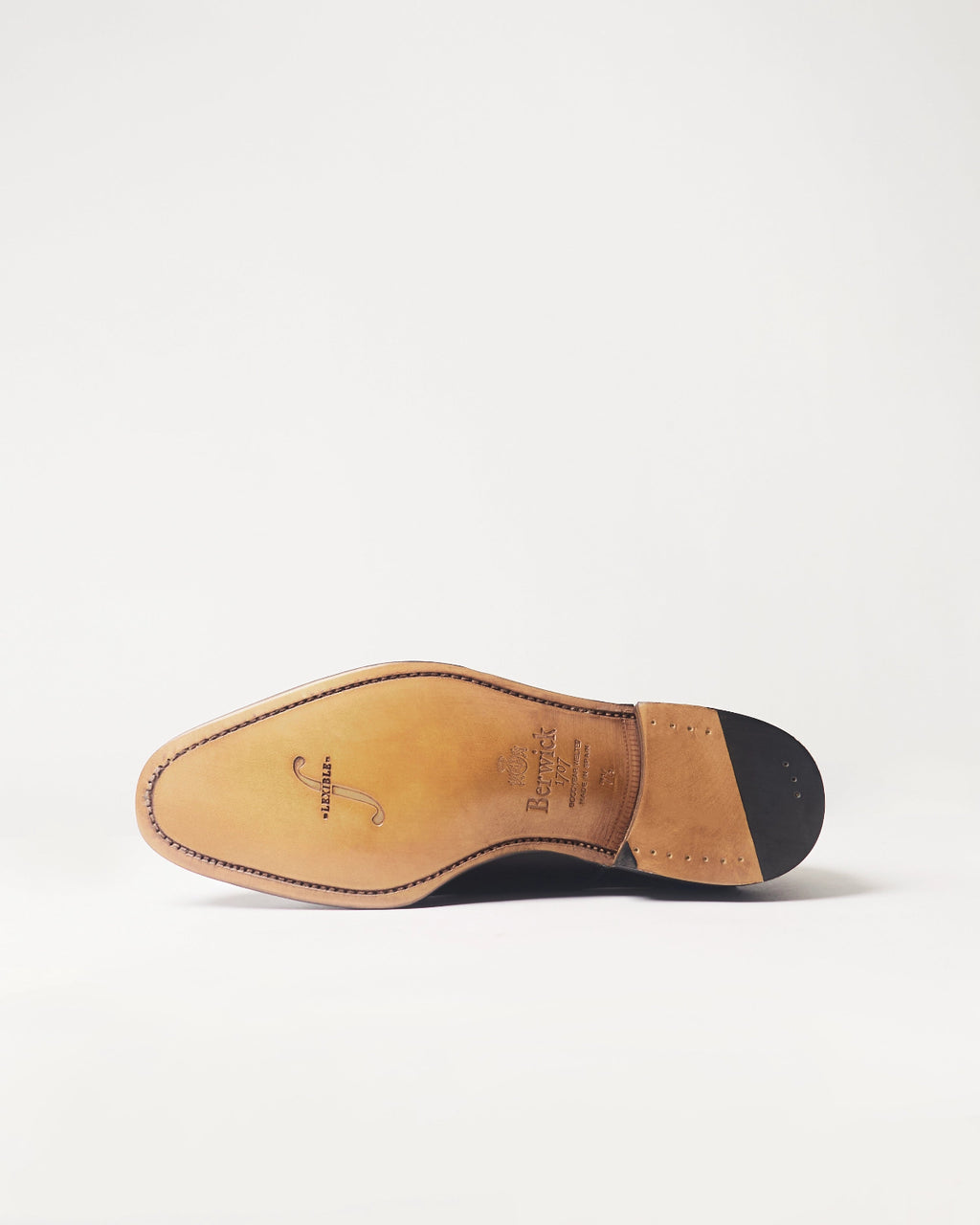 Berwick Double Monk 5212 Box Calf Black smooth leather shoe leather outsole view