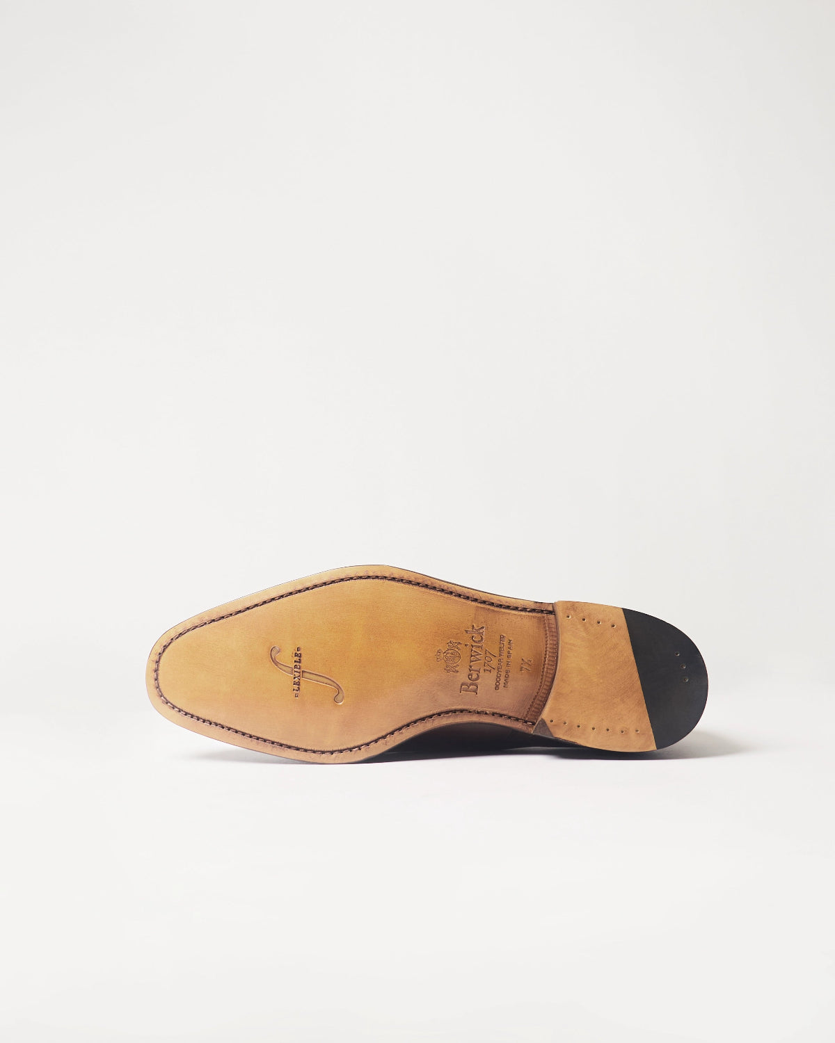Berwick Double Monk 5212 Nomera Dark Brown smooth leather shoe leather outsole view