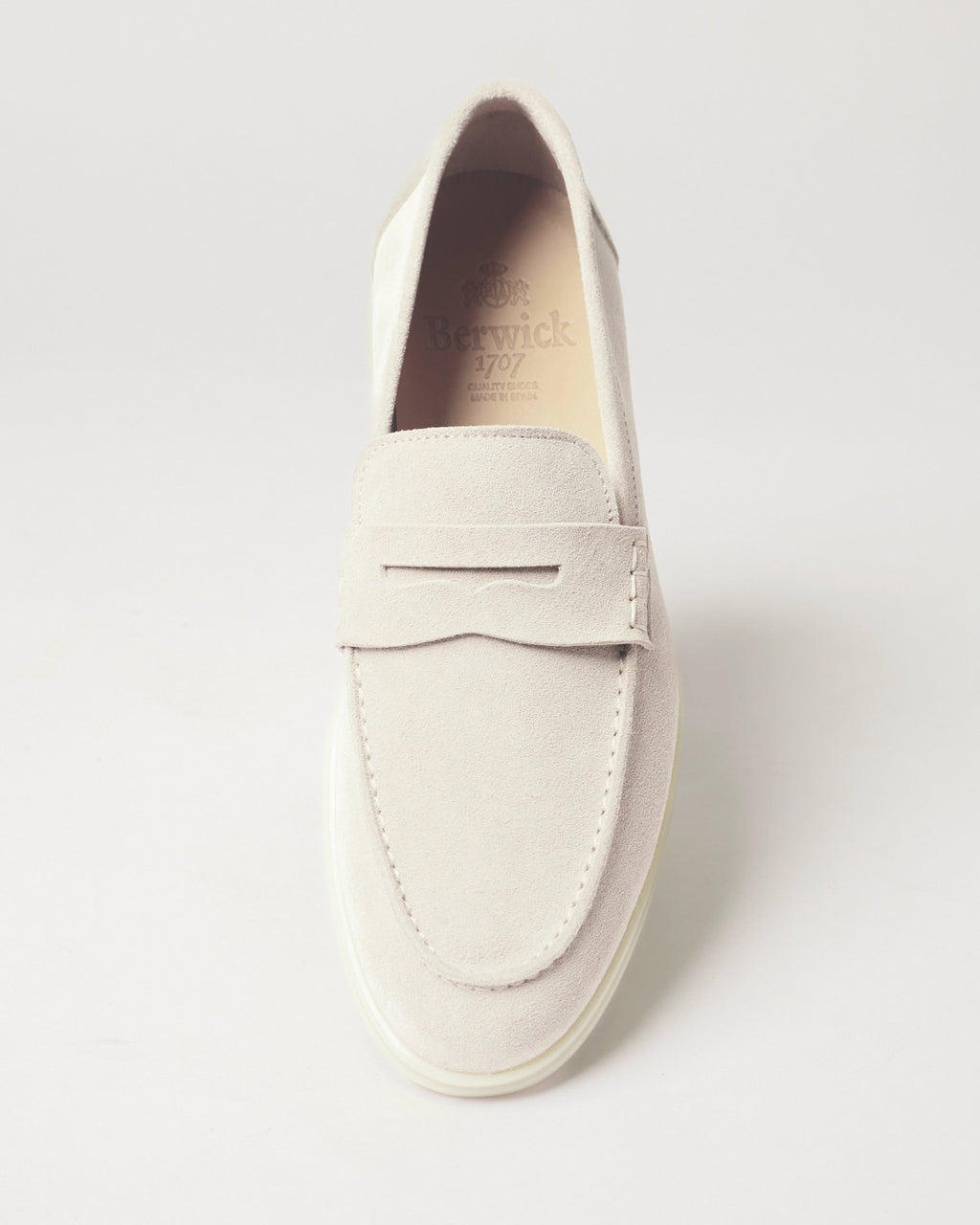 Berwick Flex Walk Penny Loafer 5371 Yankee Suede Avola leather shoes top front view