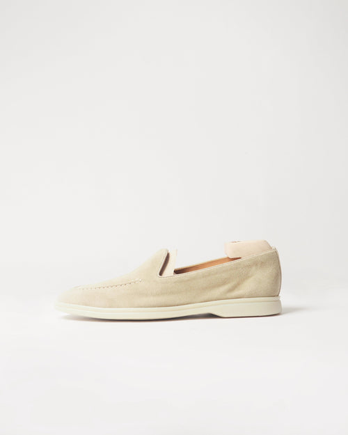 Berwick Flex Walk Apron Loafer 5505 Go Rain Janus Suede Sughero leather shoes side view