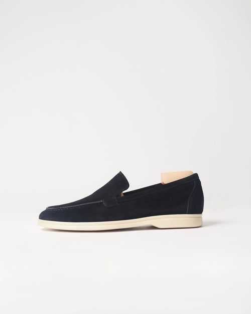 Berwick Flex Walk Loafer 5542 Go Rain Janus Suede Black leather shoes side view