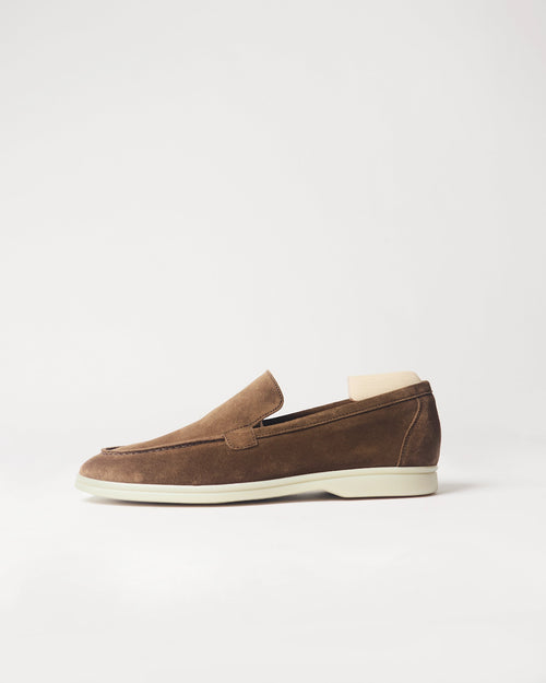 Berwick Flex Walk Loafer 5542 Go Rain Janus Suede Noce brown shoe side view