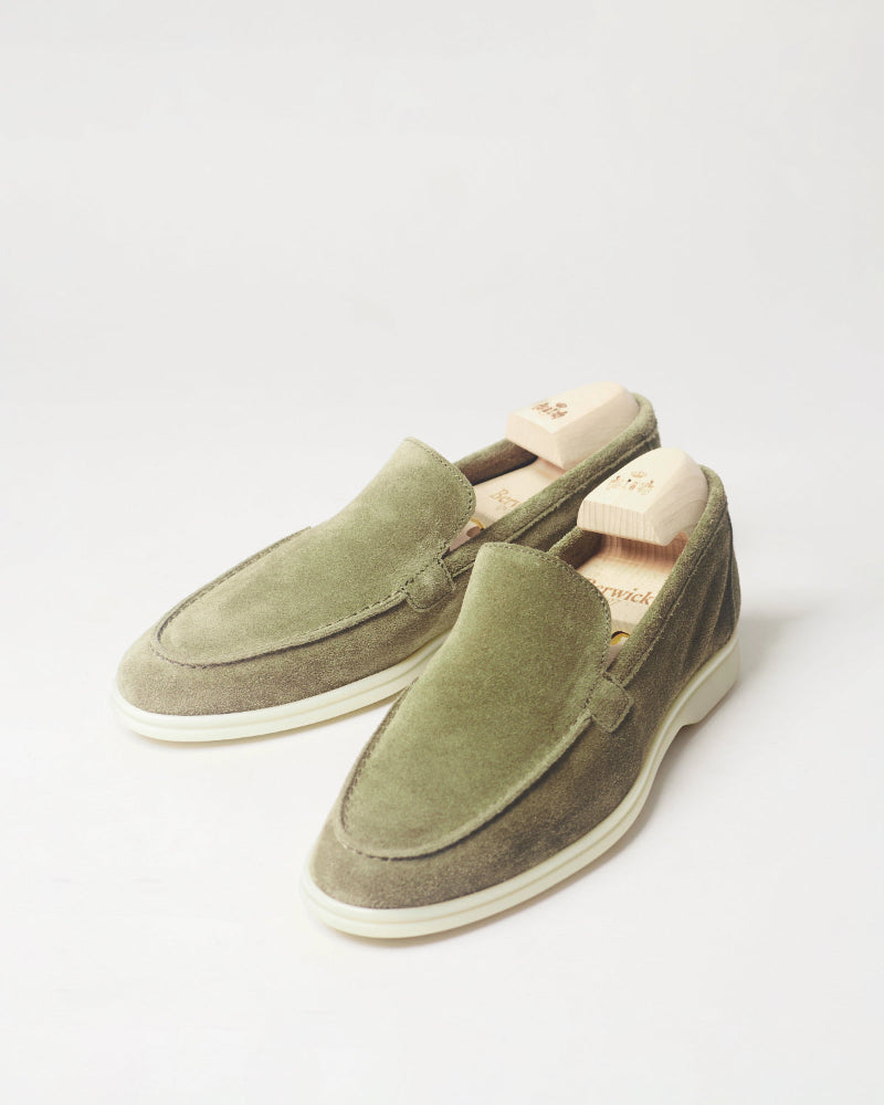 Berwick Flex Walk Loafer 5542 Go Rain Janus Suede Quercia leather shoes pair front angle view