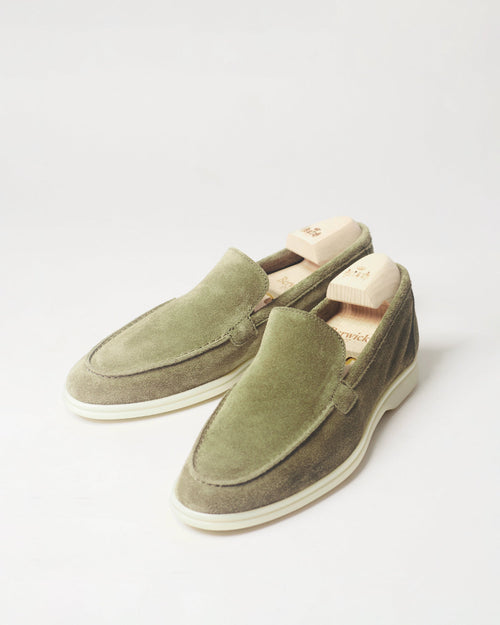 Berwick Flex Walk Loafer 5542 Go Rain Janus Suede Quercia leather shoes pair front angle view