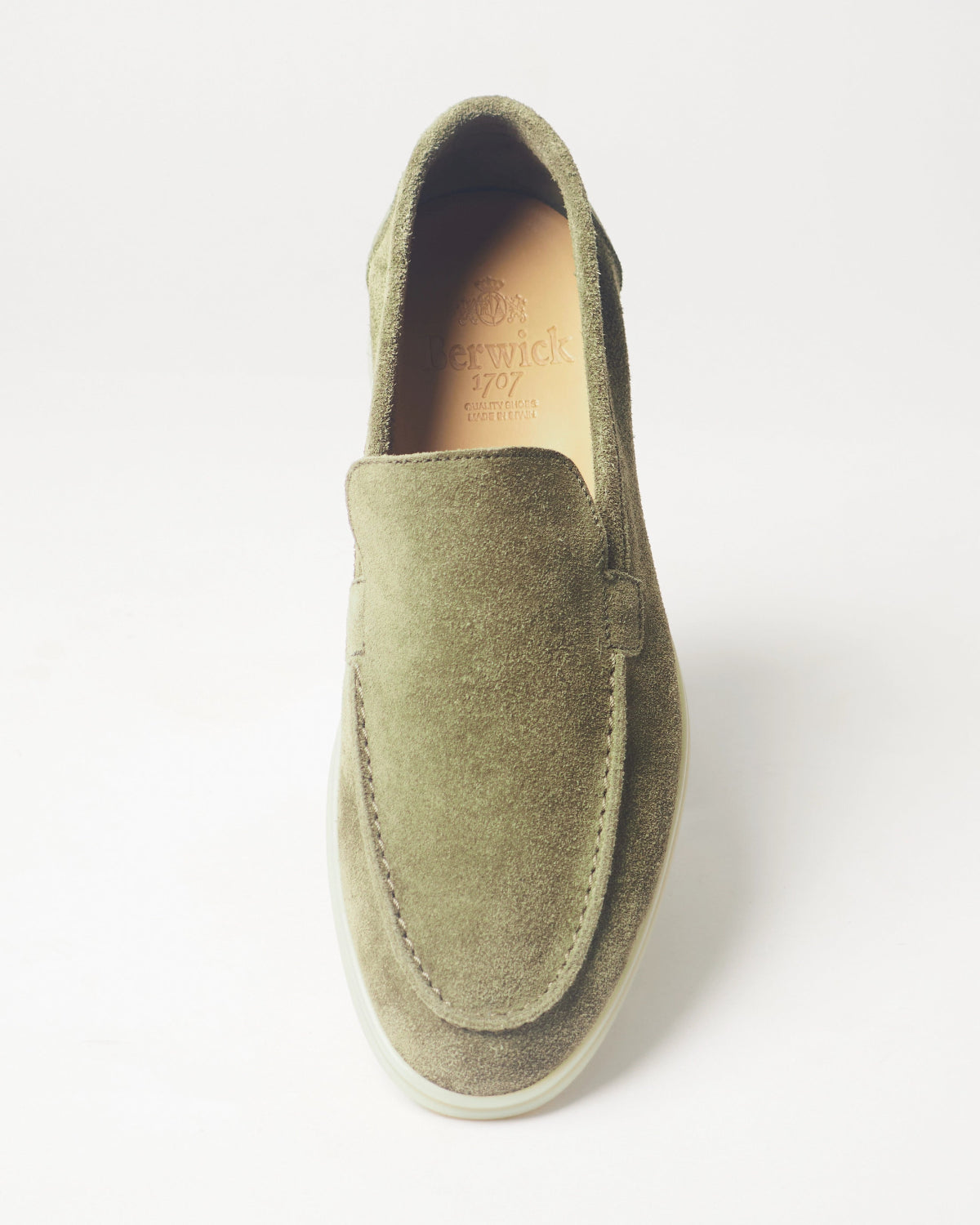 Berwick Flex Walk Loafer 5542 Go Rain Janus Suede Quercia leather shoes top front view