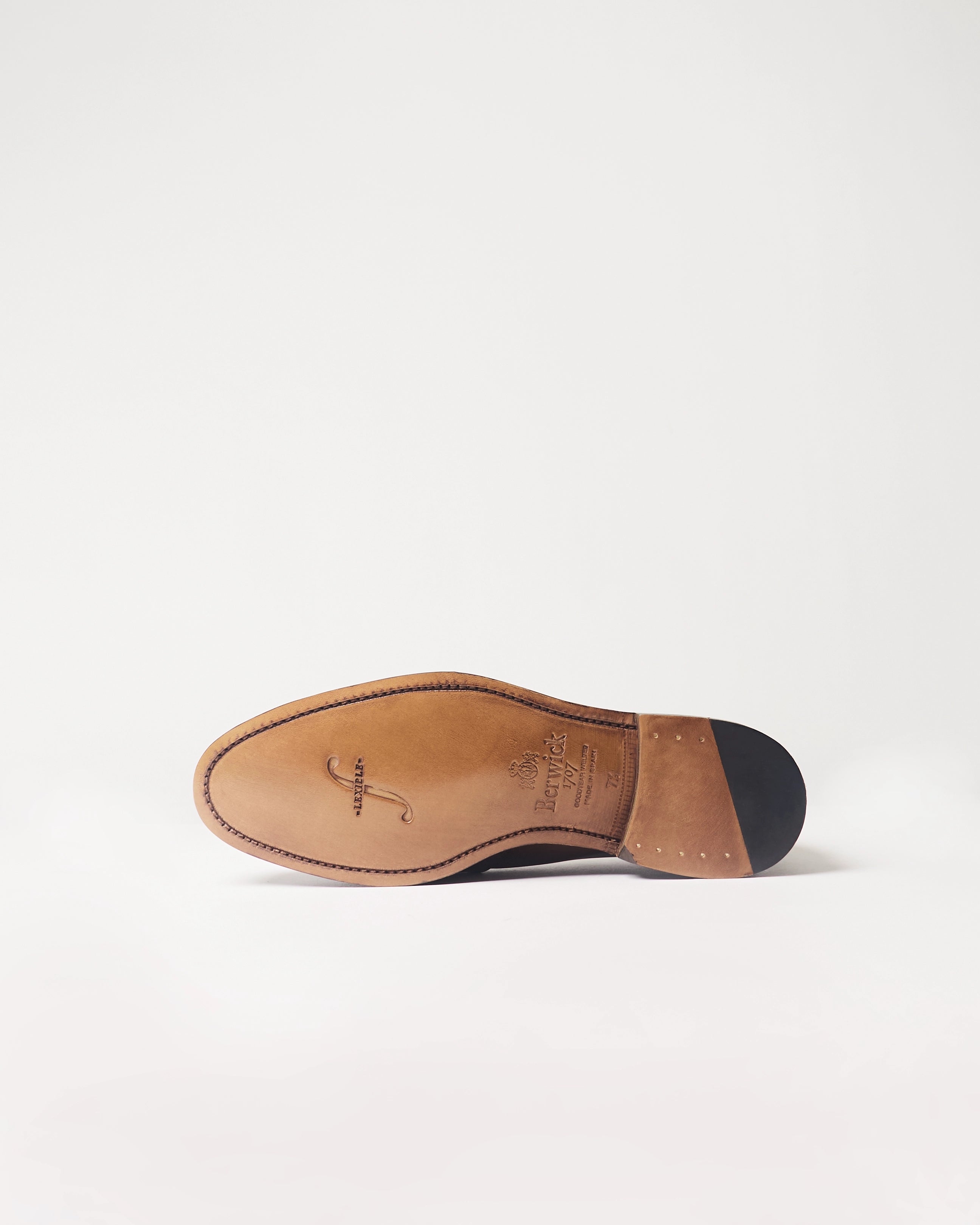 Berwick Full Strap Loafer 5723 Nomera Dark Brown smooth leather shoe leather outsole view