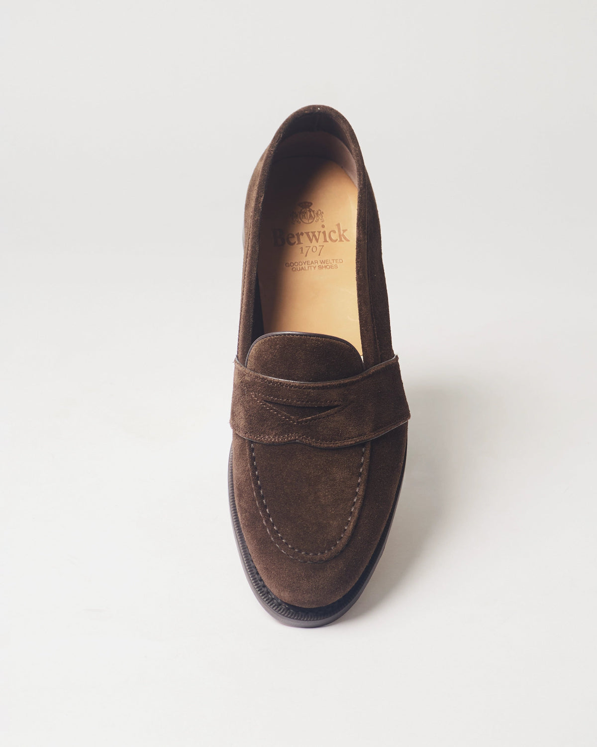 Berwick Full Strap Loafer 5723 Repello Suede Gum Oil 173 shoe front view