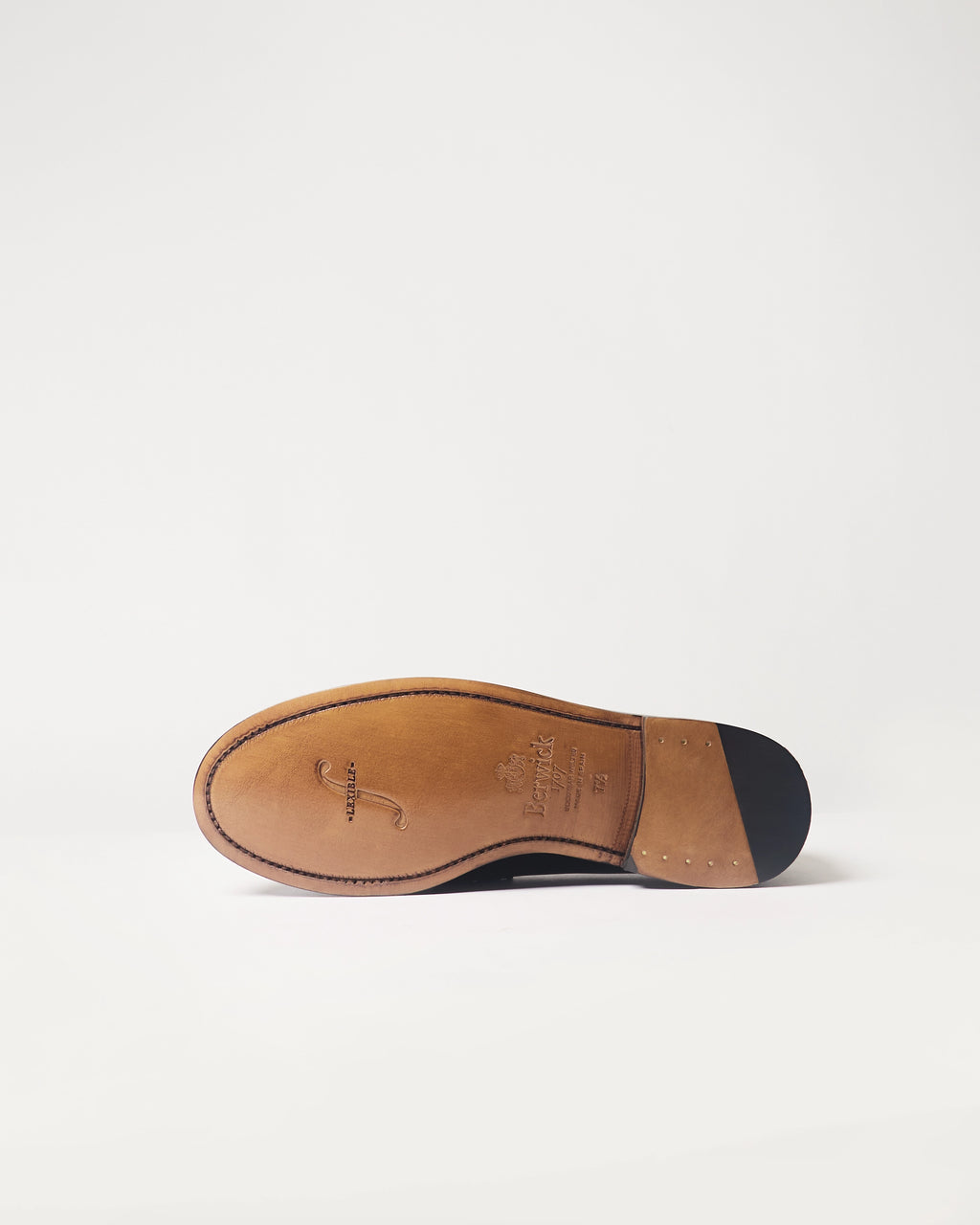 Berwick French Loafer 5732 Box Calf Black smooth leather shoe rubber outsole view