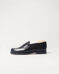 Berwick French Loafer 5732 Box Calf Black smooth leather shoe side view