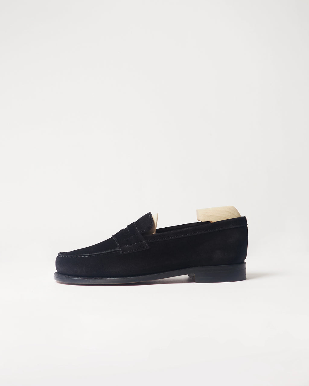 Berwick French Loafer 5732 Go Rain Suede Black shoe side view