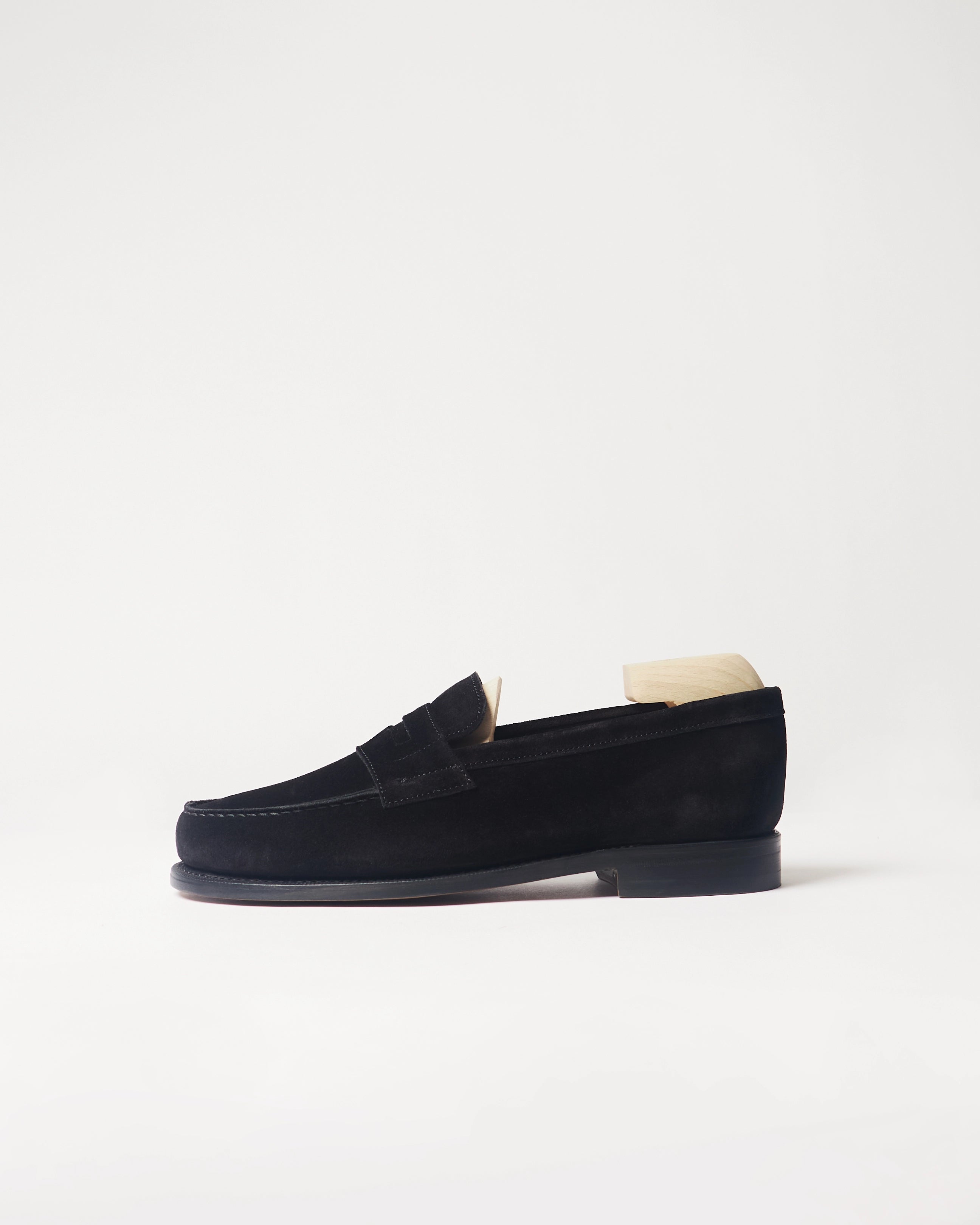 Berwick French Loafer 5732 Go Rain Suede Black shoe side view