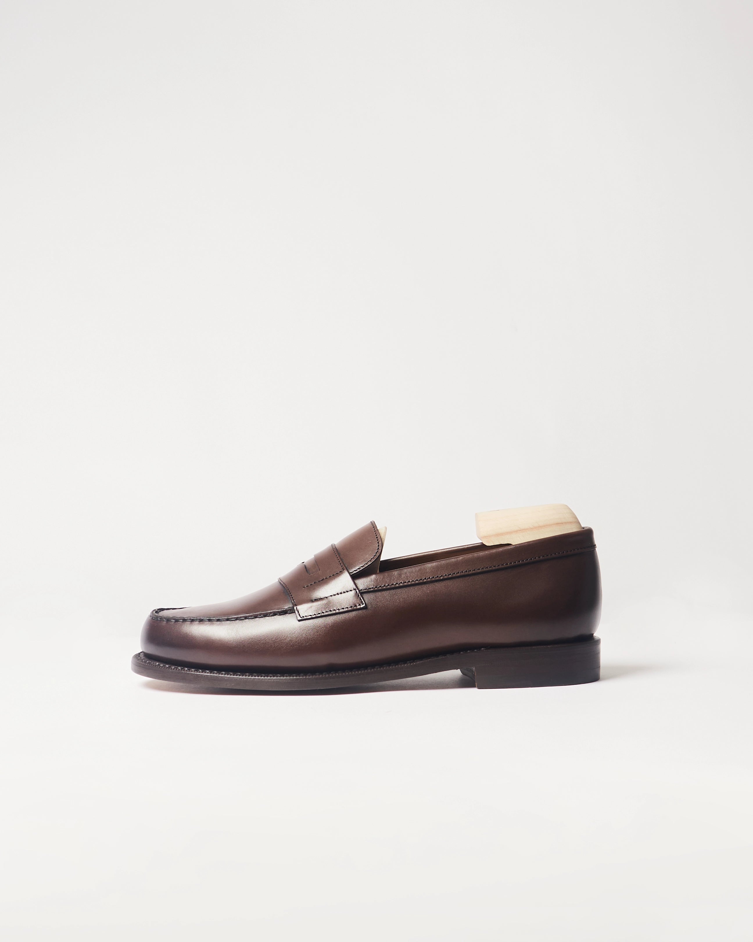 Berwick French Loafer 5732 Nomera Dark Brown smooth leather shoe side view