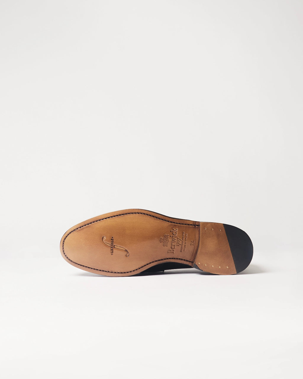 Berwick Strap Loafer 5770 Box Calf Black smooth leather shoes leather outsole view