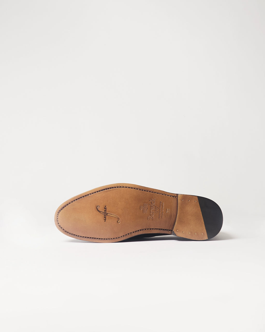 Berwick Dress Full Strap Loafer 5794 Box Calf Black smooth leather shoes leather outsole view