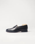 Berwick Dress Full Strap Loafer 5794 Box Calf Black smooth leather shoes side view