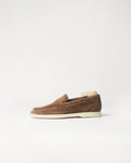 Berwick Flex Walk Penny Loafer 10133 Go Rain Janus Suede Noce leather shoes side view