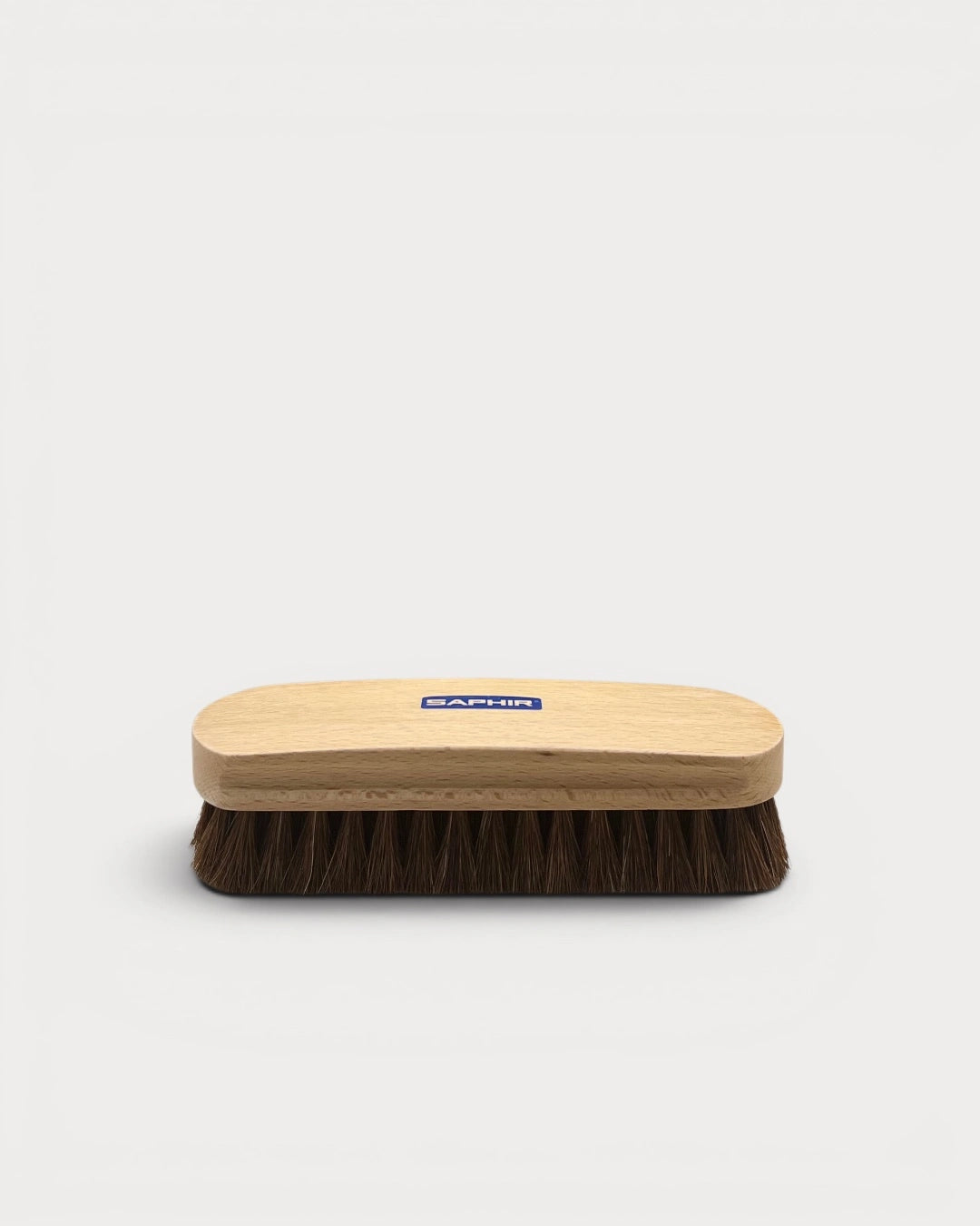 aphir BDC Large Horsehair Brush with brown bristles and wooden handle side view