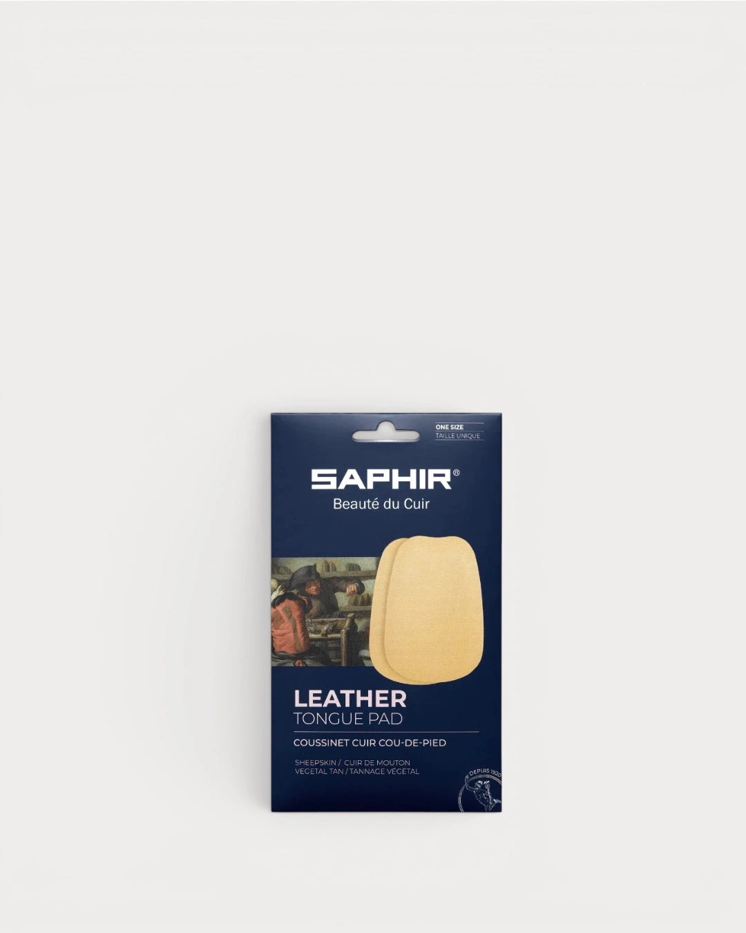 Saphir Leather Tongue Pad adhesive cushion for shoe comfort front view pair