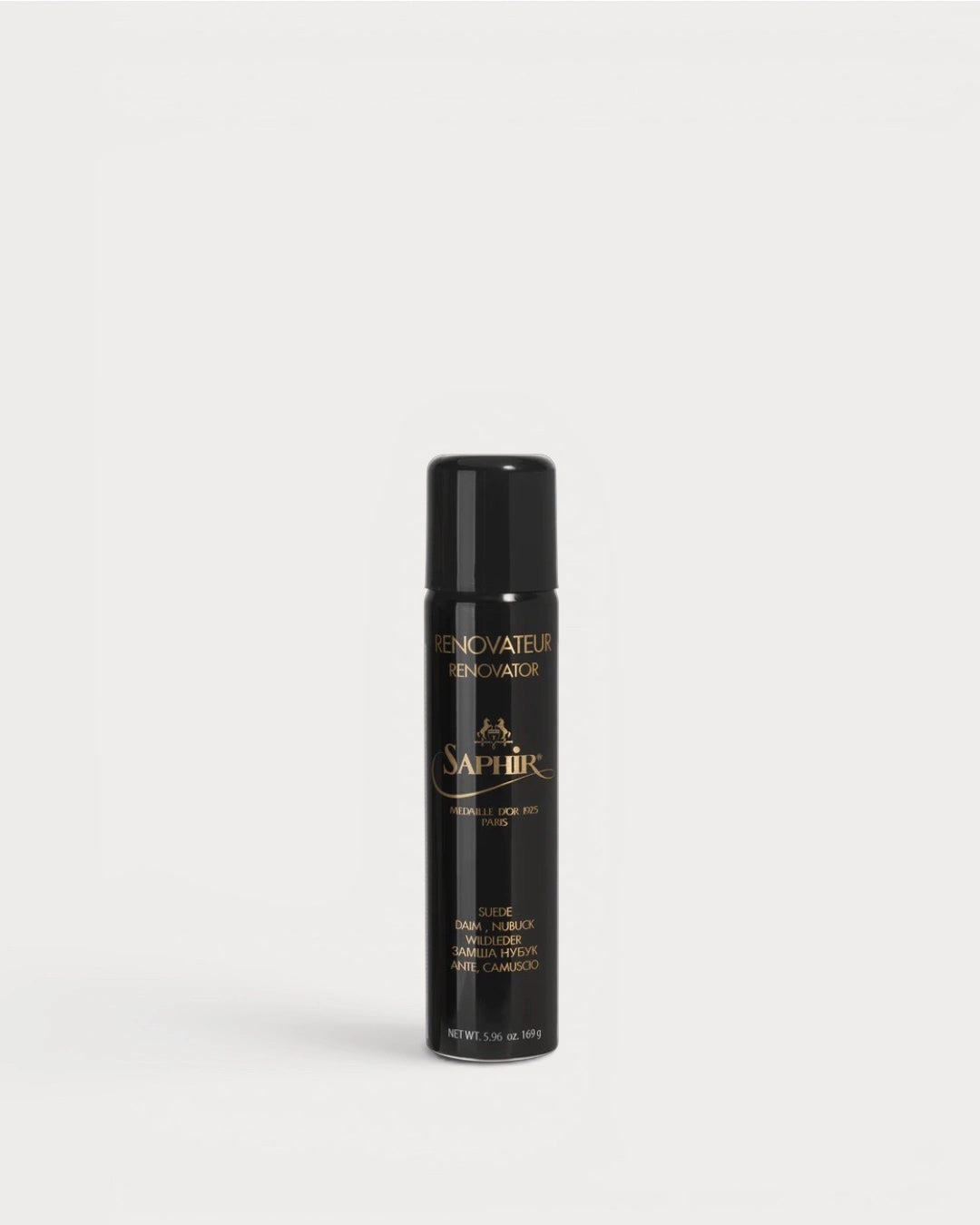 Saphir Suede Renovator conditioning spray can front view